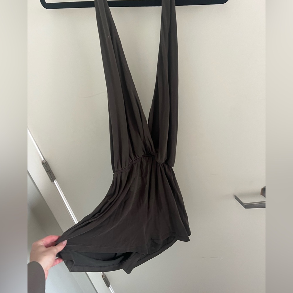 Dark Gray/Olive Sleeveless Romper